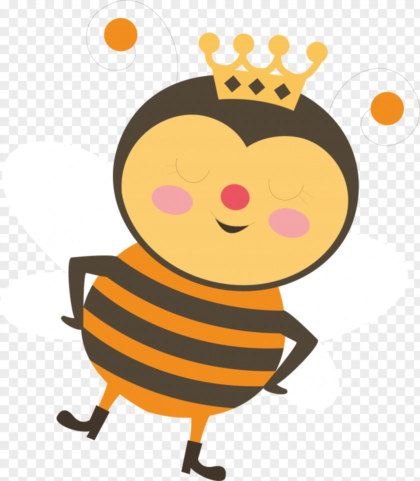 Crowned Bee Vector Honey Clip Art PNG