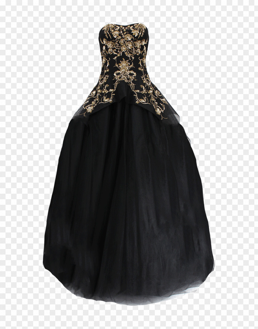Dress Little Black Gown Fashion Marchesa PNG