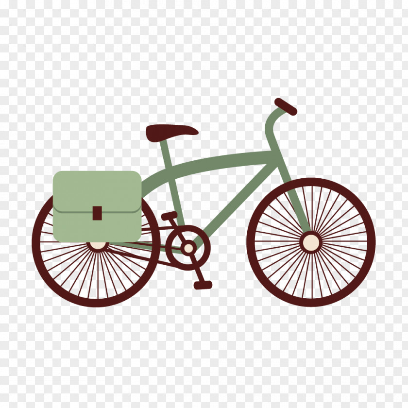 Green Bicycle Vector Material Frame Mountain Bike Handlebar Wheel PNG