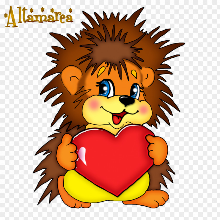 Hedgehog European Embroidery Heart Drawing PNG