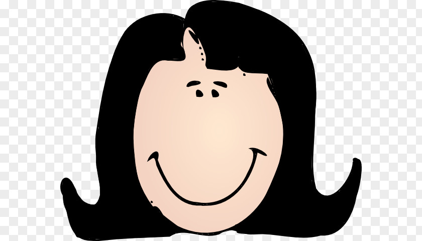Middle Age Woman Black Hair Wig Clip Art PNG