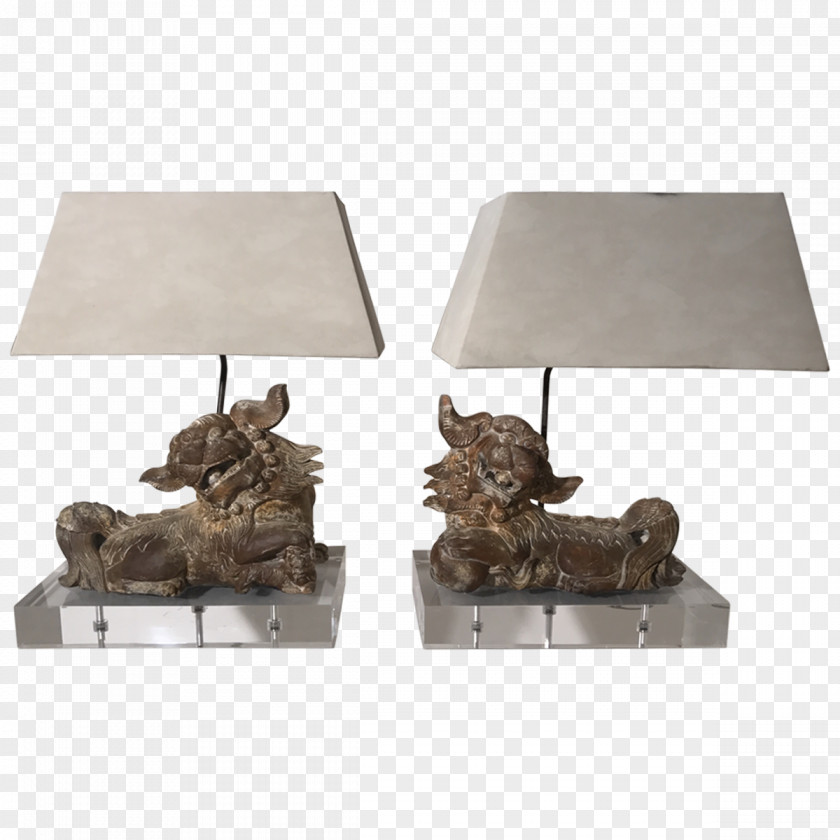 Table Pekingese Chinese Guardian Lions Electric Light Lamp PNG