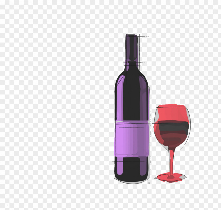 Watercolor Wine Material Red Painting PNG