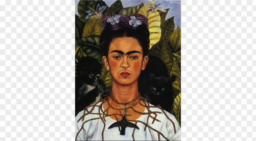 FRIDA Self-Portrait With Thorn Necklace And Hummingbird Frida Kahlo Museum Painting PNG