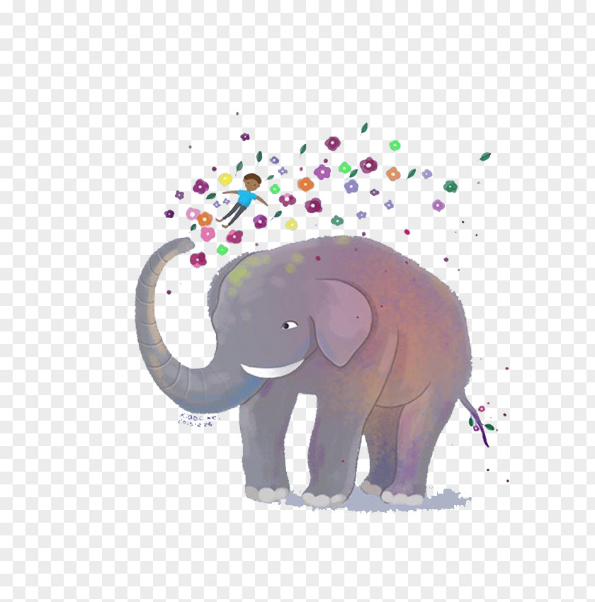 Watercolor Cute Elephant African Indian Painting Illustration PNG