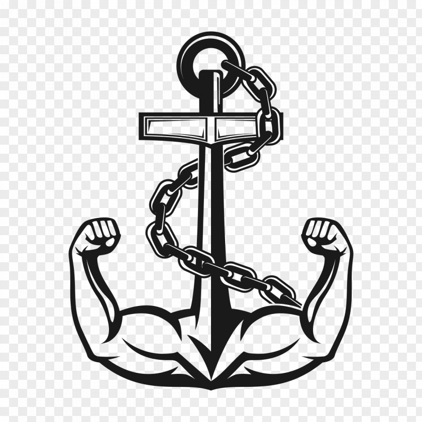 M LineAnchor Drawing Stencil Clip Art Black & White PNG