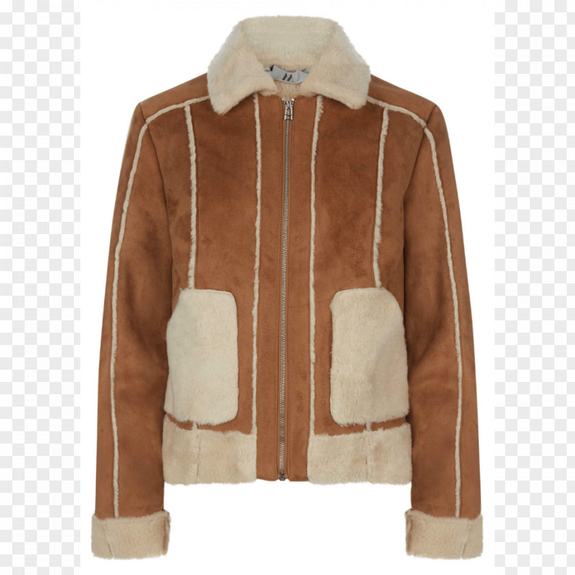 Jacket Leather Shearling Coat PNG