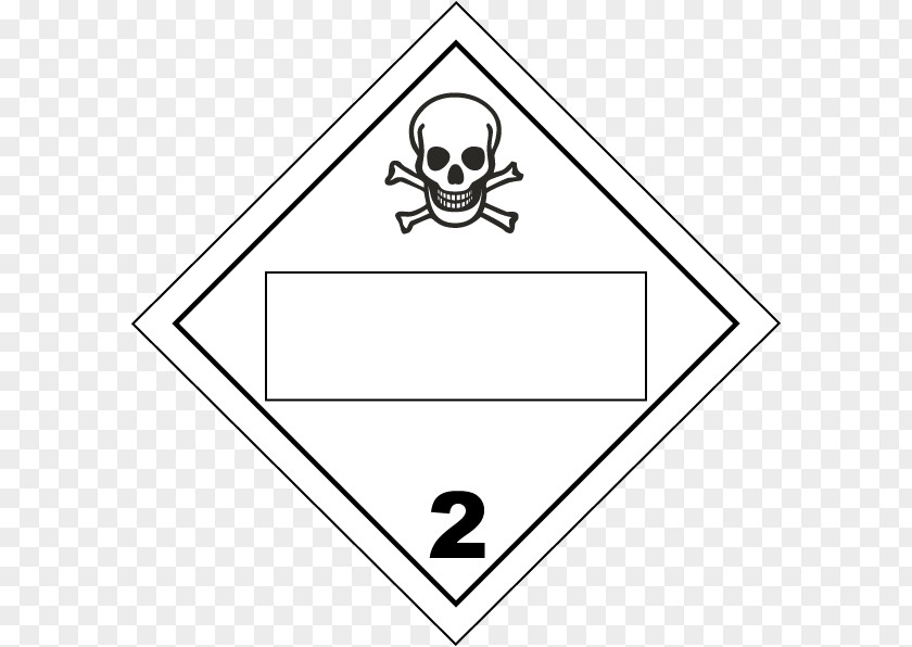 Placard Dangerous Goods HAZMAT Class 2 Gases Toxicity Poison PNG