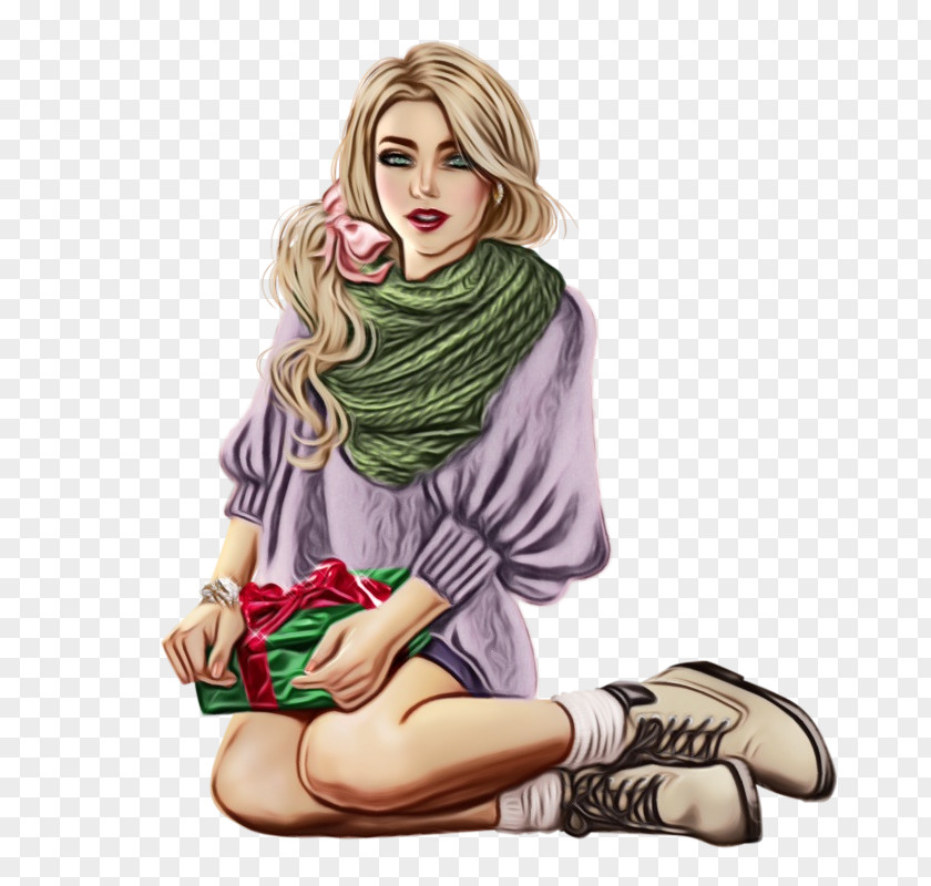 Sleeve Blond Sitting Footwear Cartoon Leg Shoe PNG