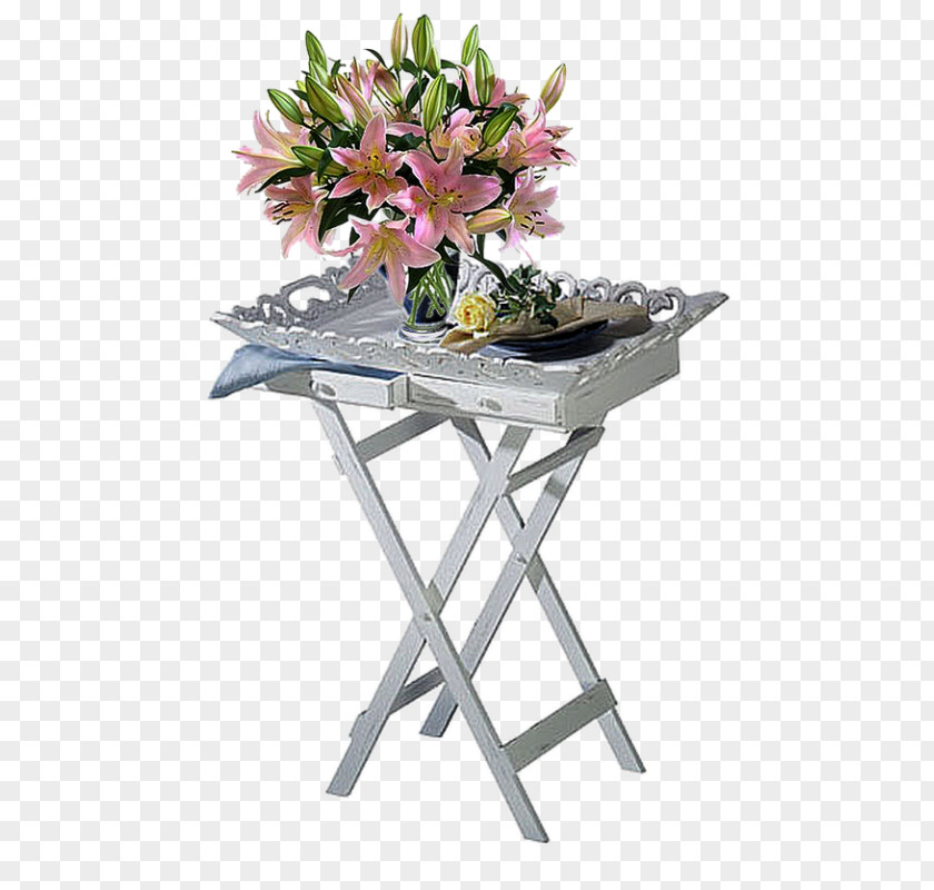 Table Flowers Bedside Tables TV Tray Furniture PNG