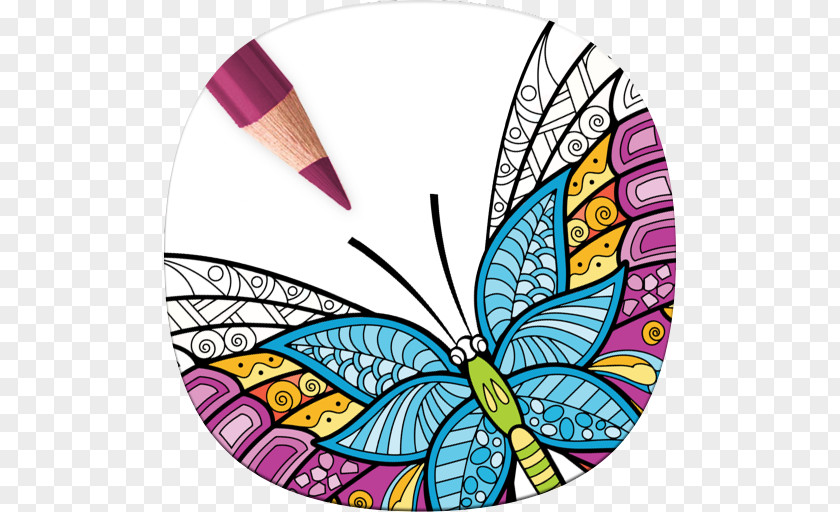 Butterfly Coloring Book Adult Book: Stress Relieving Patterns Mobile App Pages Apps Animal PNG