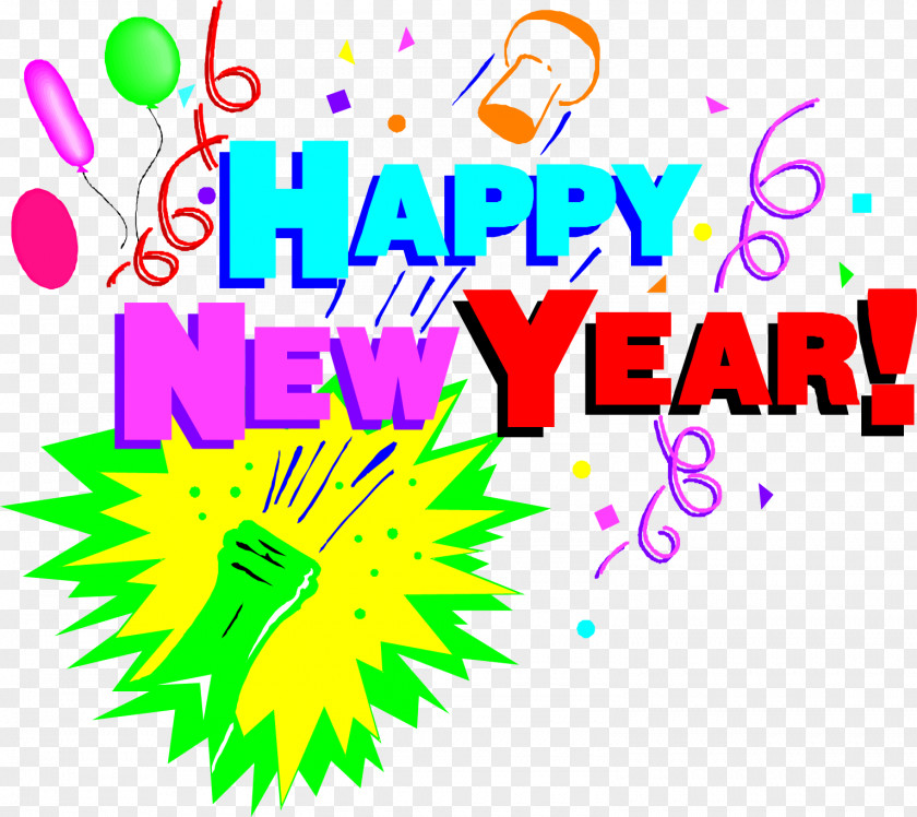 Happy Reading New Year's Eve Party Clip Art PNG