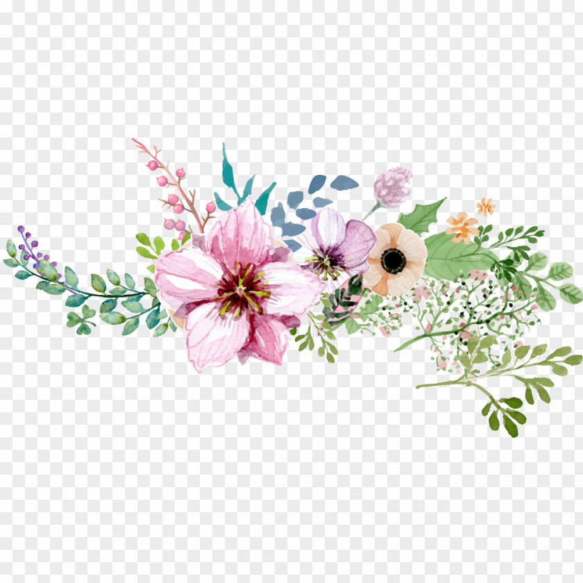 Painting Watercolour Flowers Watercolor: Watercolor Floral Design PNG