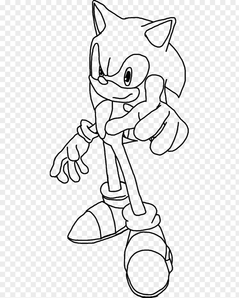 Sonic Hedgehog Outline Line Art And The Black Knight Drawing Shadow Cartoon PNG