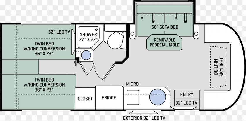 Bed Floor Plan Campervans Motorhome Ford Motor Company PNG