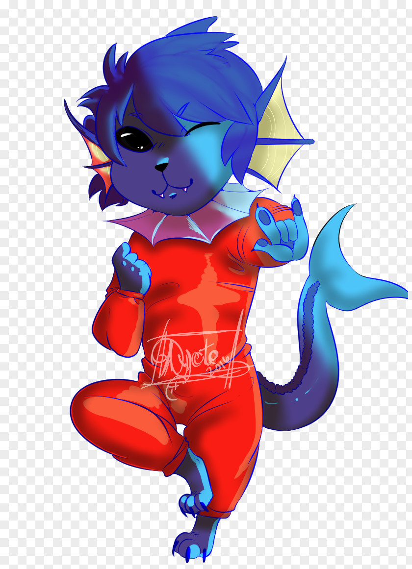 Cutie Pie Boy Demon Illustration Cobalt Blue Cartoon PNG
