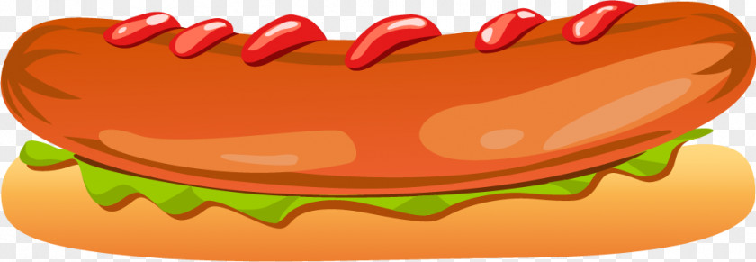 Hand-painted Colorful Hot Dog Hamburger Junk Food PNG