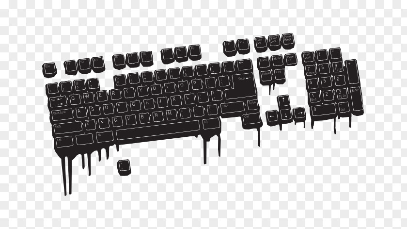 Keyboard Vector Computer Wall Decal Sticker PNG