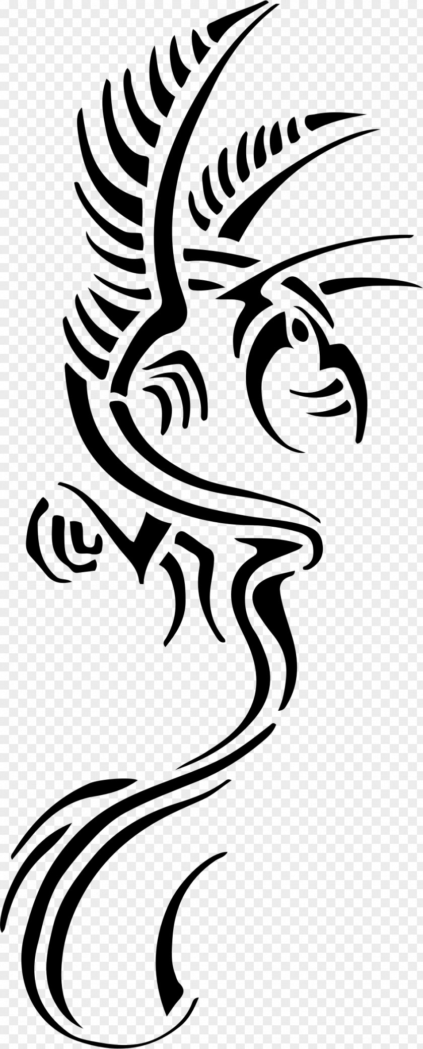 Tribal Tattoo Dragon Black-and-gray Clip Art PNG