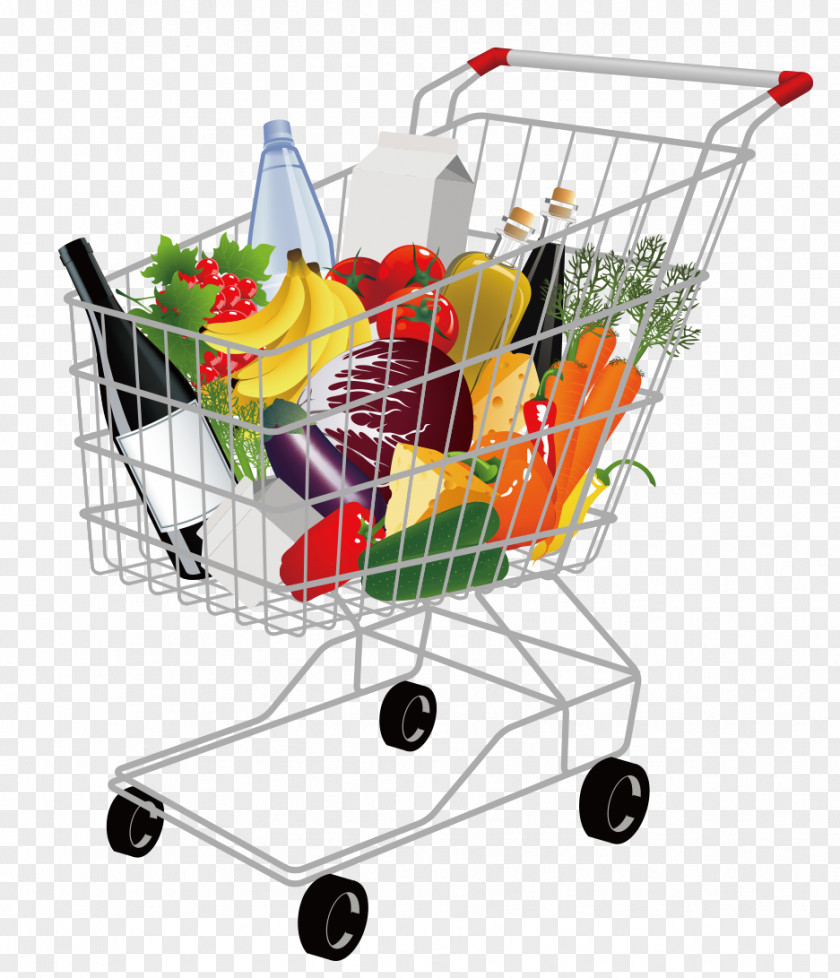 Vector Shopping Cart Supermarket Clip Art PNG