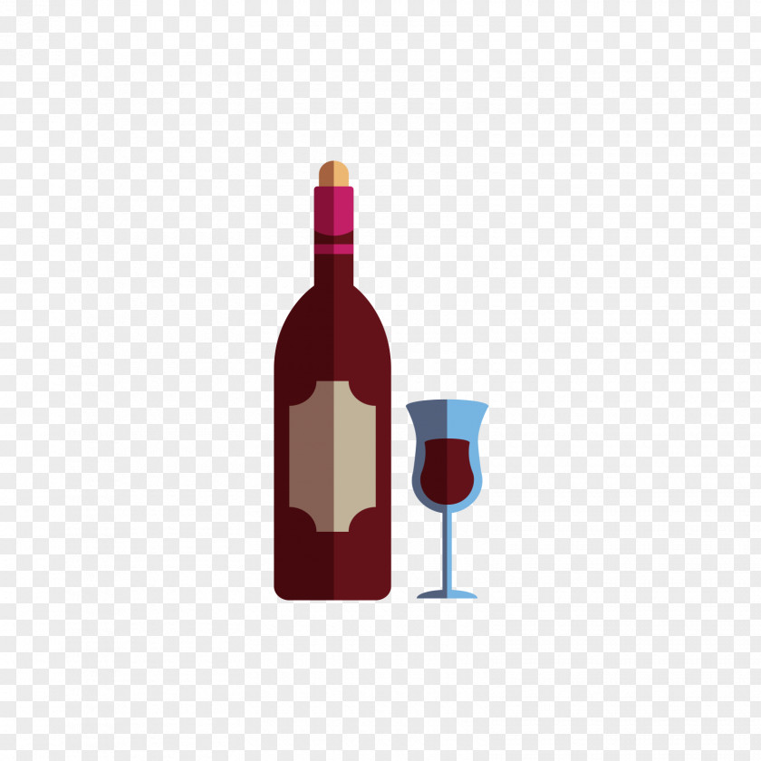 Brown Red Wine Bottle And Blue Glass Barbecue Grill PNG