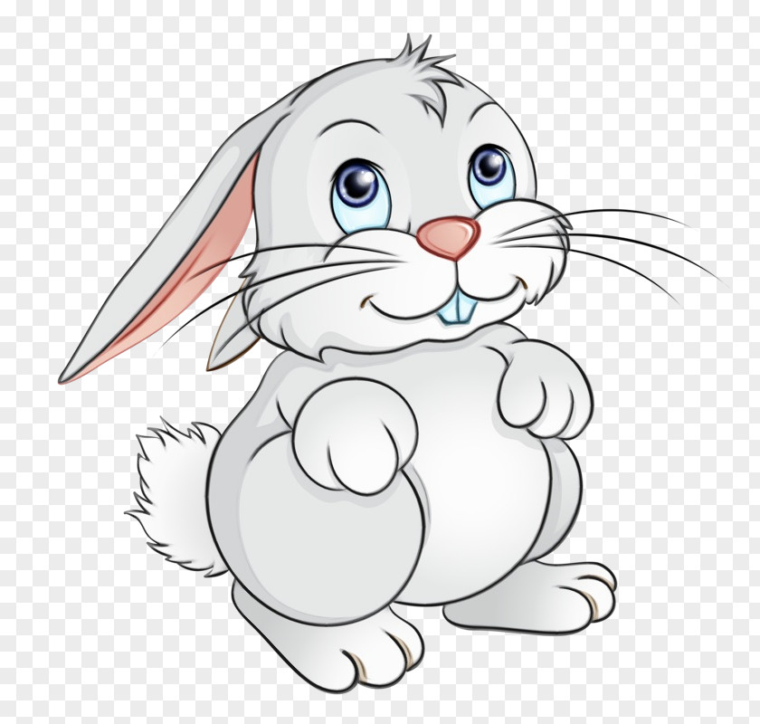 Cartoon Line Art Whiskers Nose Rabbit PNG