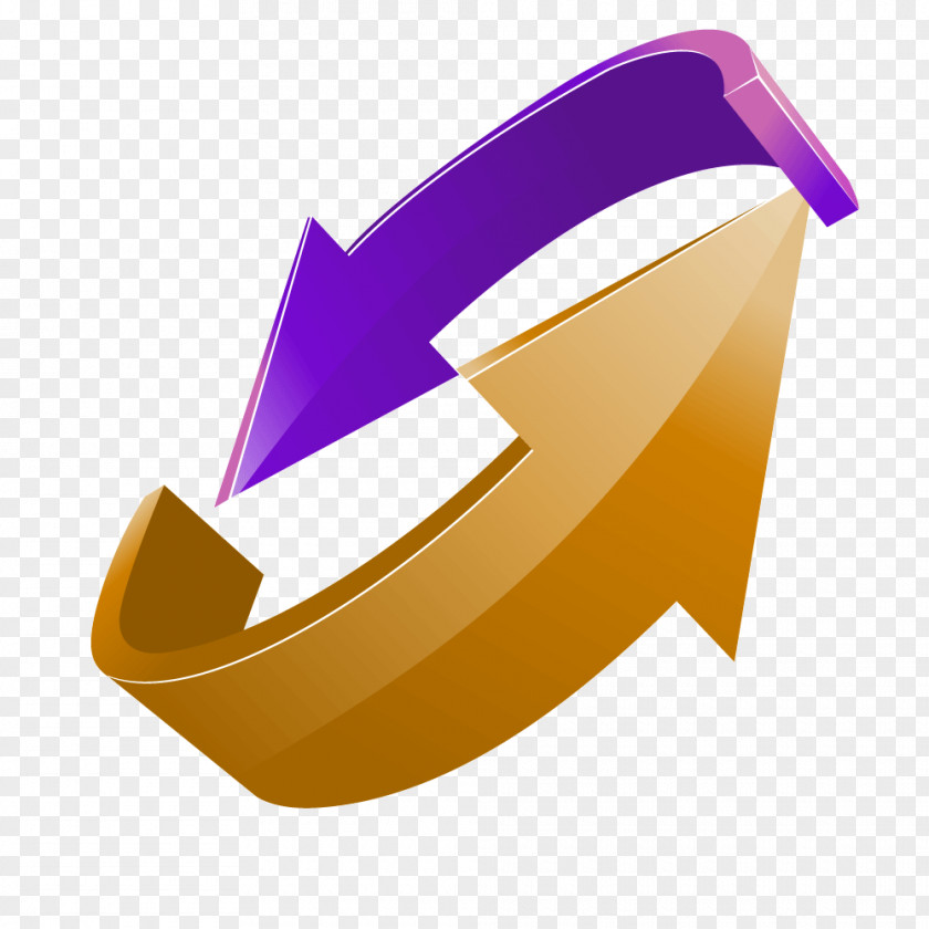 Gold Ring Purple Double Arrow Perspective PNG