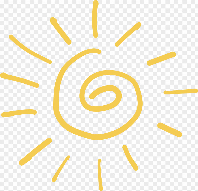 Hand-painted Lines Of Small Sun Download Yellow PNG