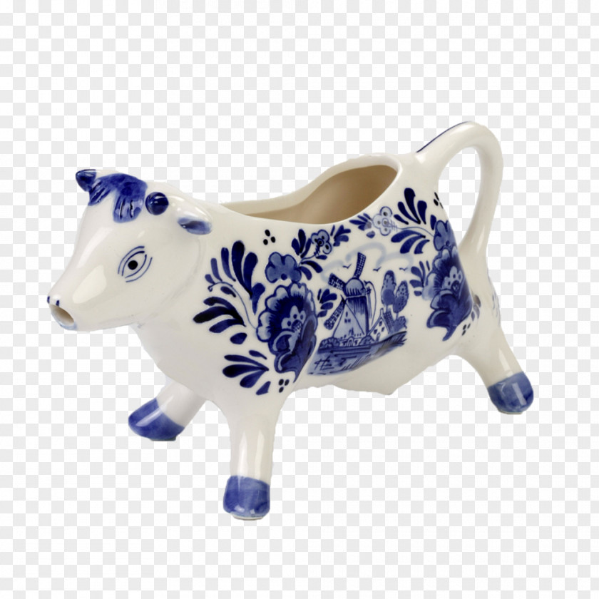 Creamer Delftware Cattle Animal Figurine PNG