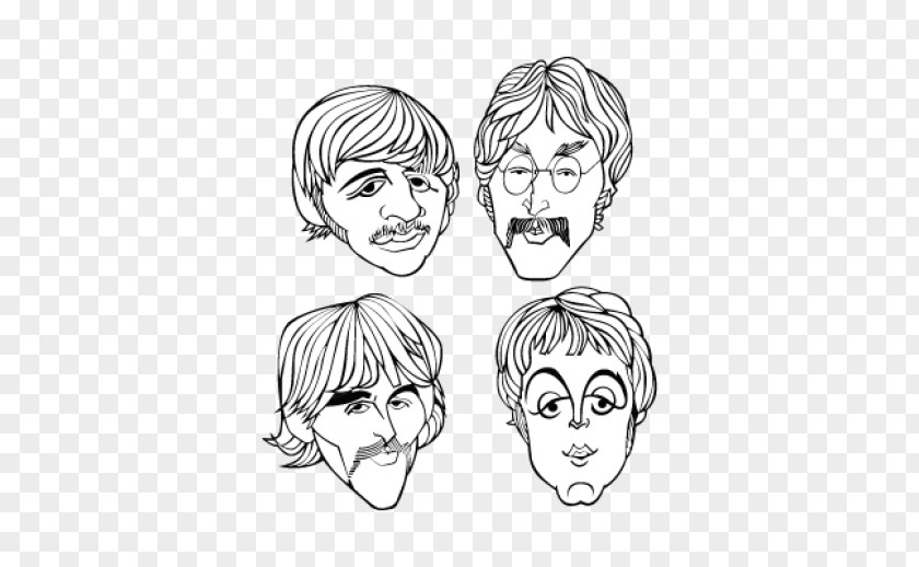 The Beatles Caricature Musician Sketch PNG