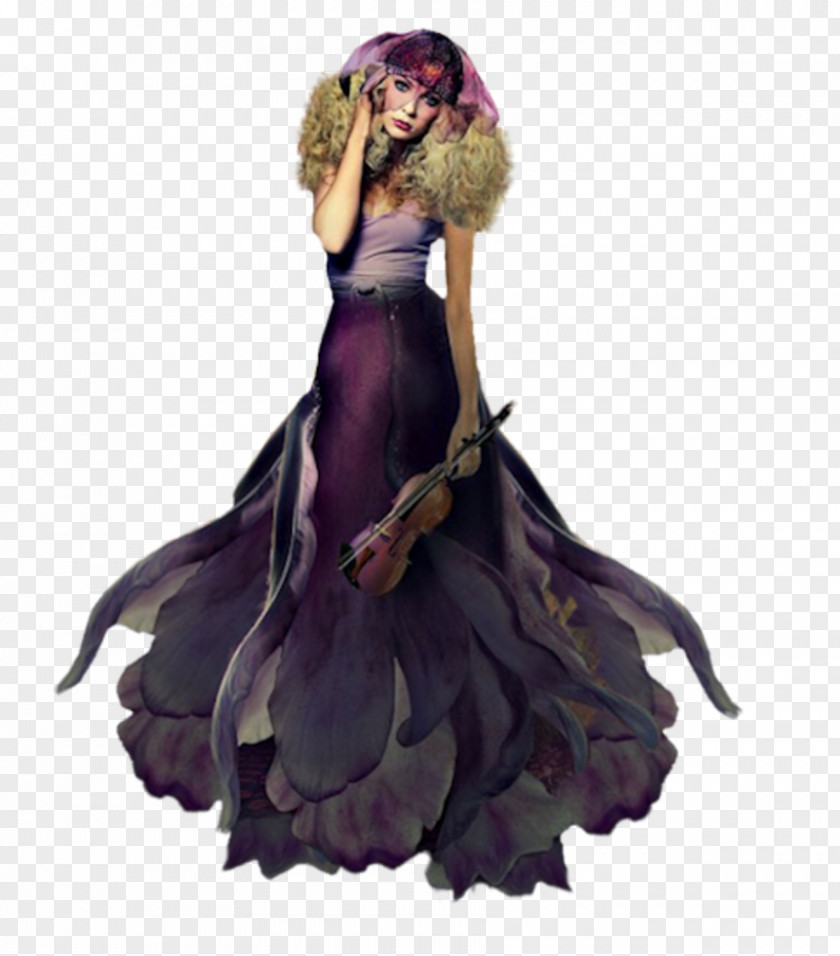 Violet Mauve Purple Woman Costume Design PNG