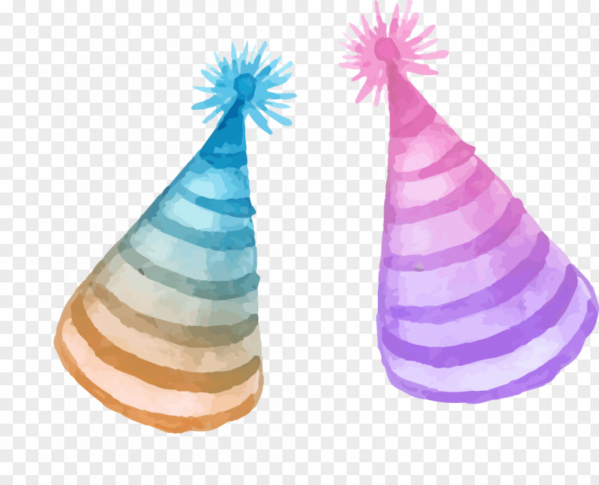Watercolor Birthday Hat PNG