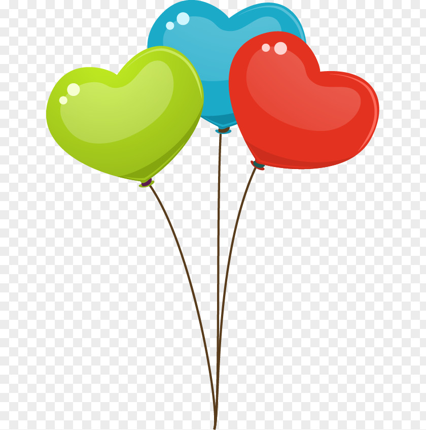 Color Cartoon Heart-shaped Balloons Heart Toy Balloon Clip Art PNG