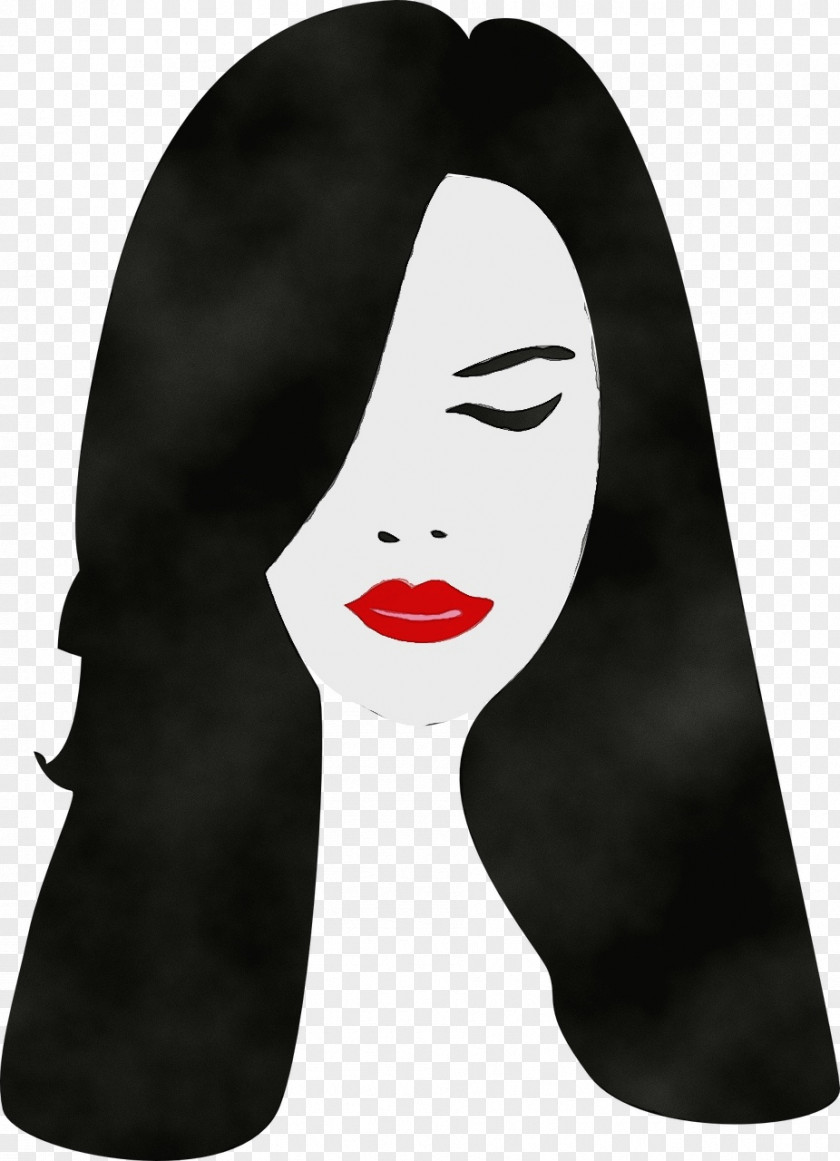 Neck Headgear Face Black Hair Lip Nose PNG