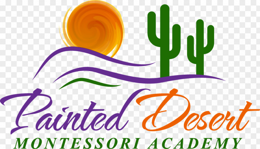 Pretty French Words Painted Desert Montessori Academy Logo Clip Art School PNG
