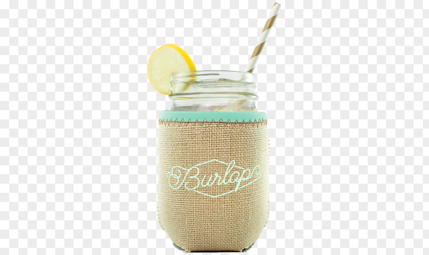 Jar Koozie Mason Cooler Hessian Fabric PNG