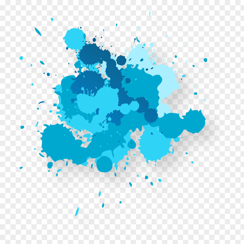 Blue Watercolor Ink Droplets Painting Interior Design Services Mood PNG