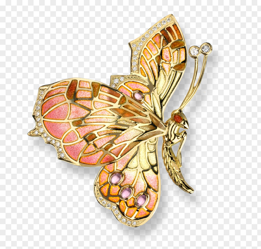 Butterfly Brooch Earring Gold Jewellery PNG