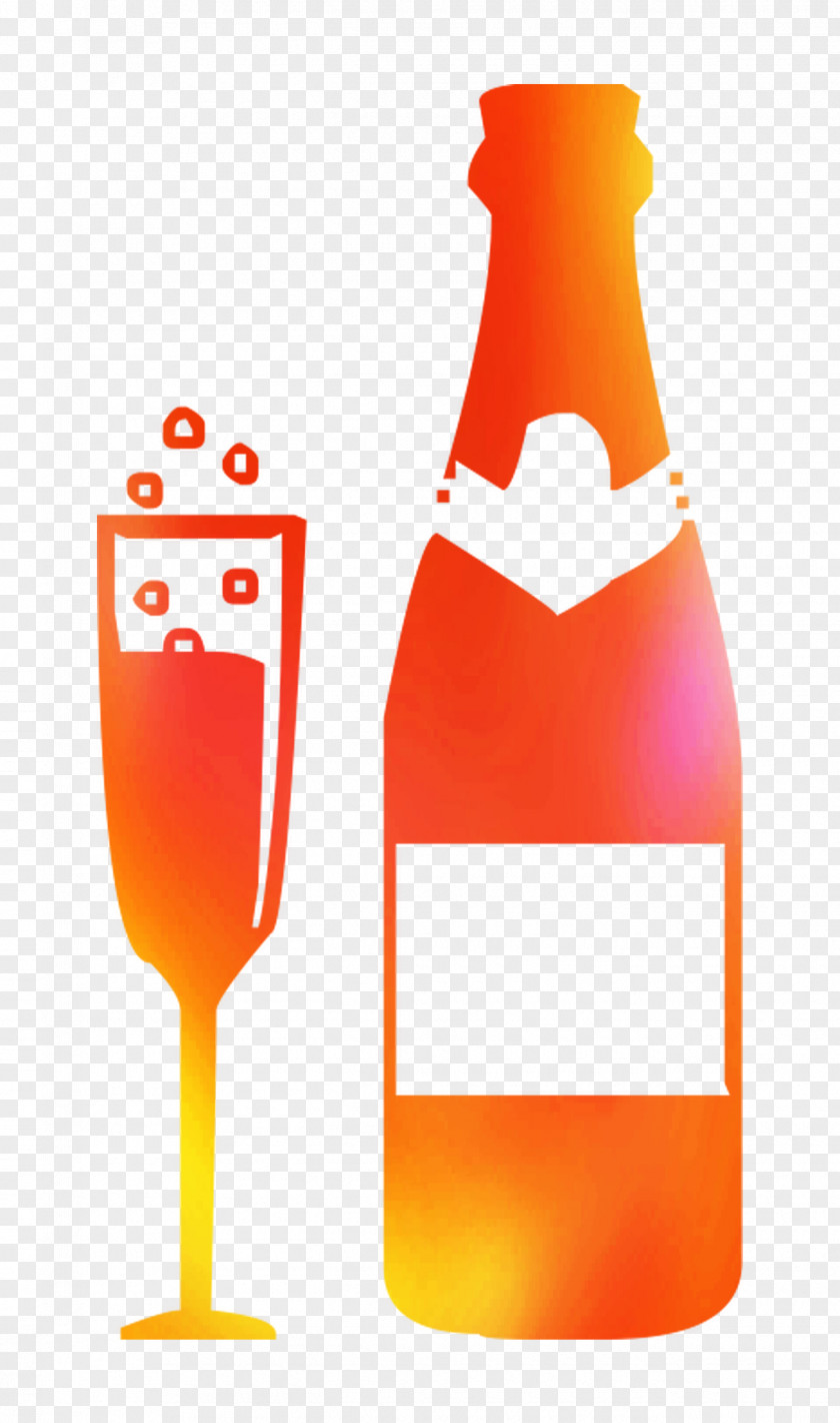 Glass Bottle Orange Drink Liqueur Product PNG