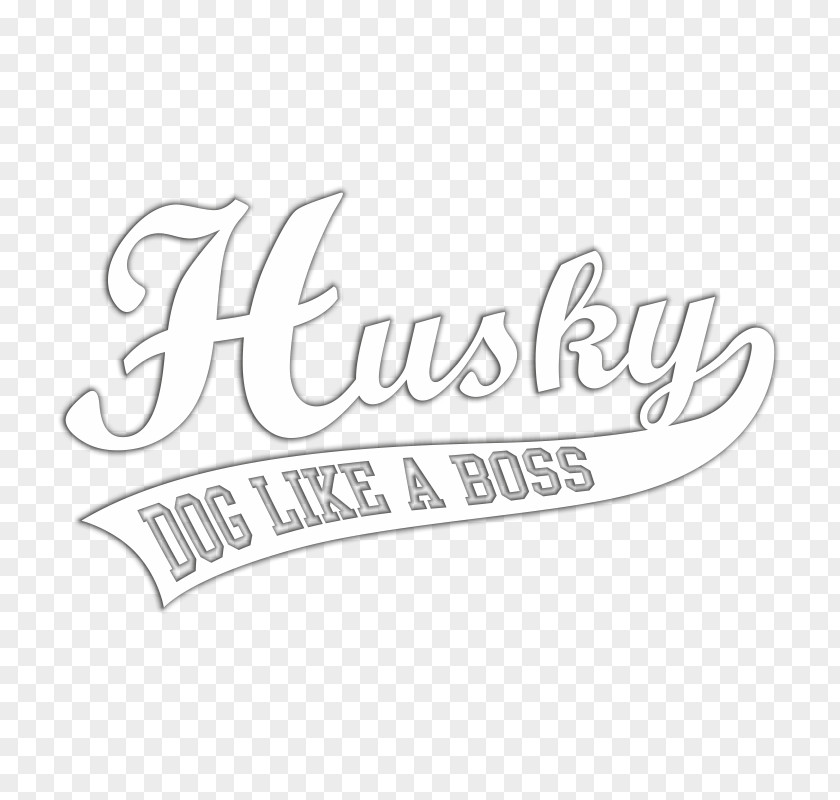 Husky Dog Logo White Brand Line Font PNG
