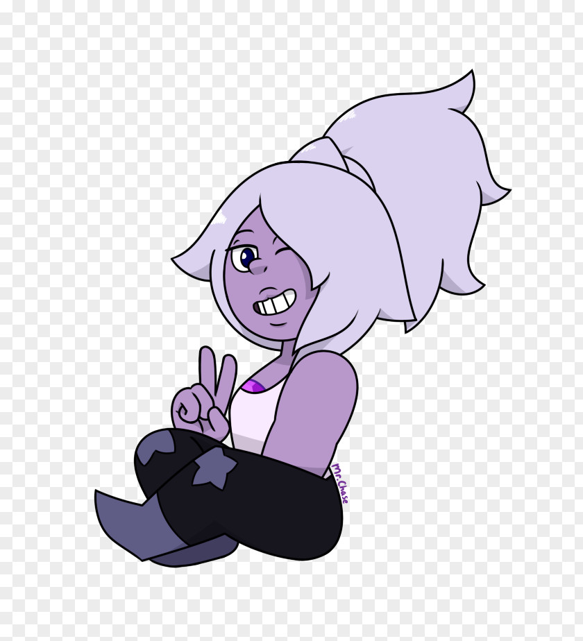 Amethyst Pearl Ponytail Lilac Violet PNG