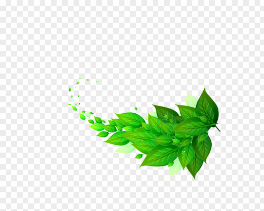 Creative Wind Blows Green Leaves Leaf Download Wallpaper PNG
