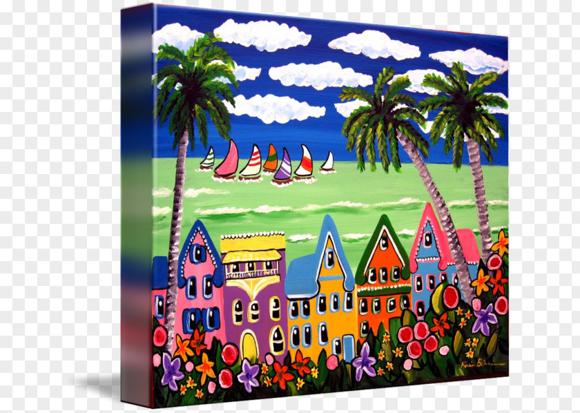 Seaside Scenery Gallery Wrap Canvas Art Printmaking Beach PNG