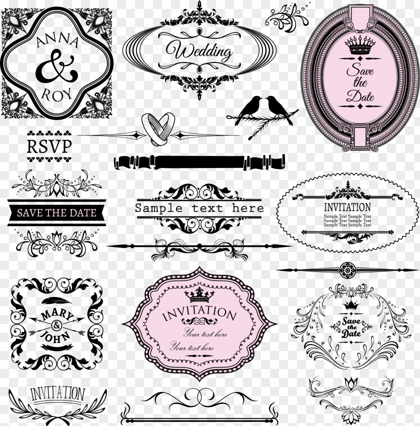 European Vintage Lace Invitations Wedding Invitation Calligraphy Marriage PNG