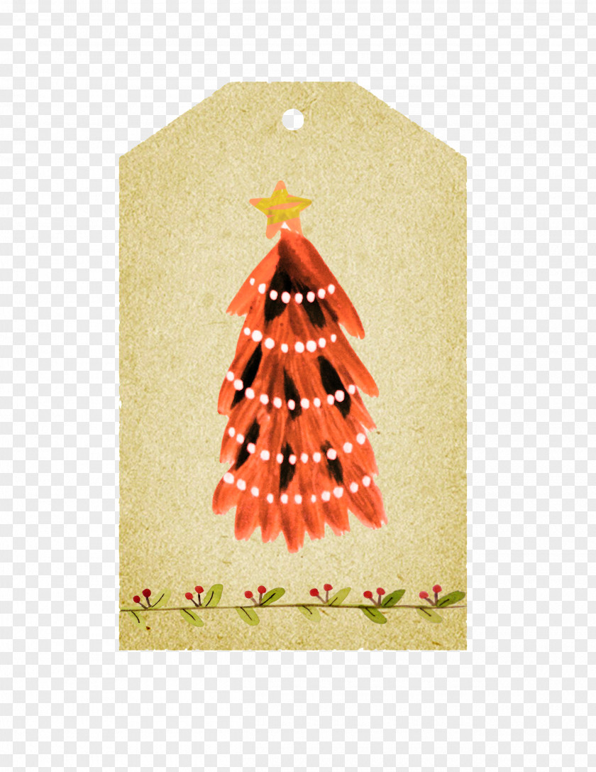 Watercolor Christmas Tree Yellow Ornament Decoration Painting PNG