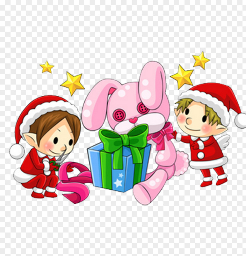 Cartoon Cute Material Santa Claus Christmas Elf Illustration PNG