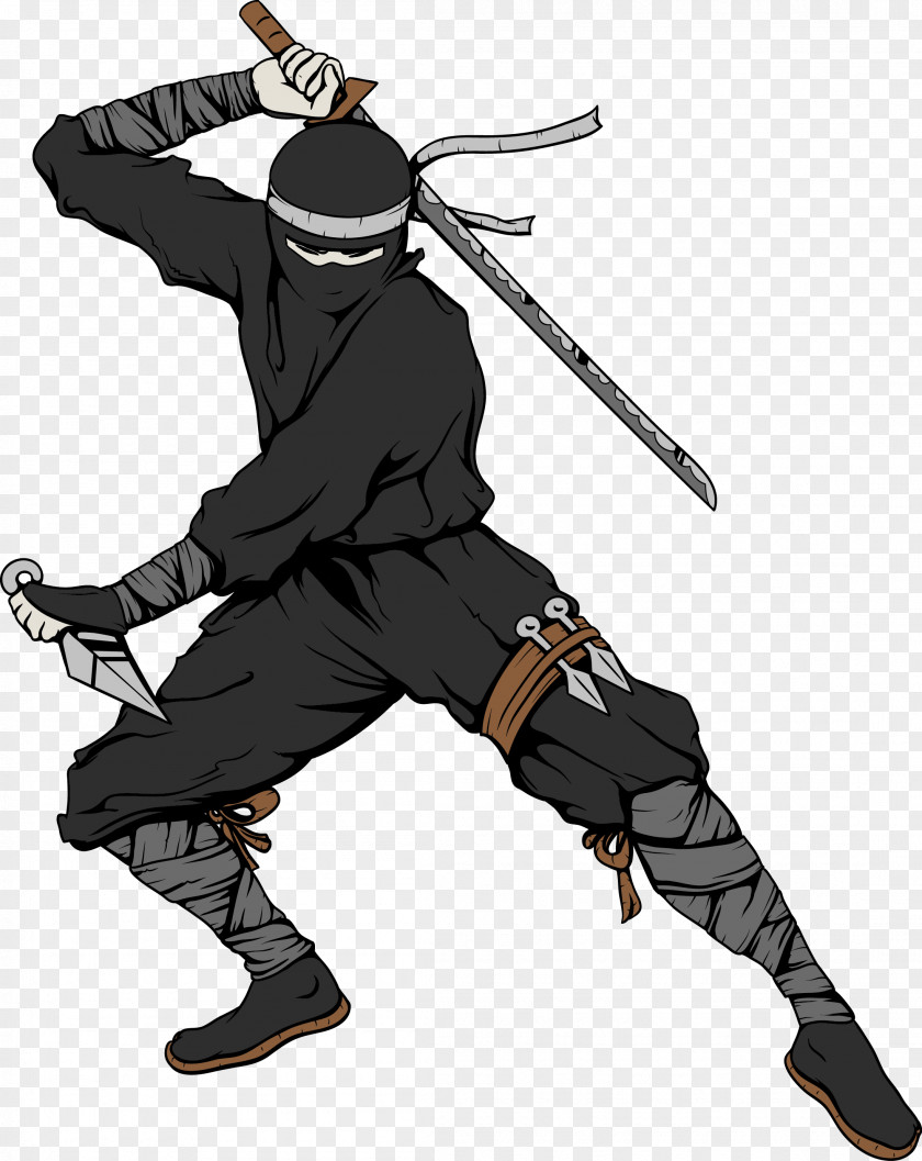 Japanese Ninja Bodyguard Warrior Picture Ninjutsu Samurai Martial Arts Wall Decal PNG