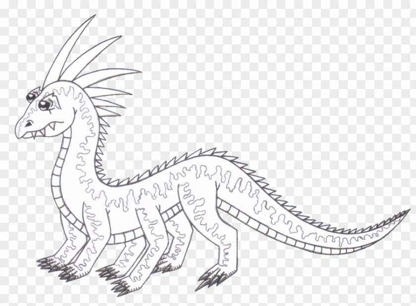 Bearded Dragon Velociraptor Line Art White Character Terrestrial Animal PNG