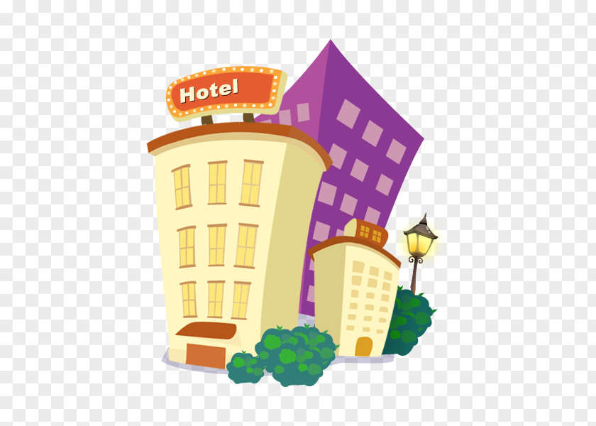 Inn Hotel Small House Cartoon Illustration PNG