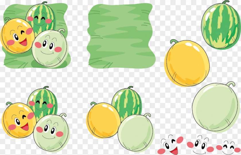 Three Melon Expression Vector Hami Illustration PNG